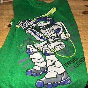 Boys “Bases Uploaded” shirt, size 7